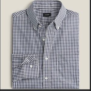 I. Crew mens blue and white checkered button-up medium tall
